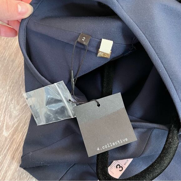 4.‎ Collective navy blue sheath dress w/ beaded collar trim nwt - Picture 8 of 8